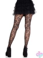 Double Heart Net Tights