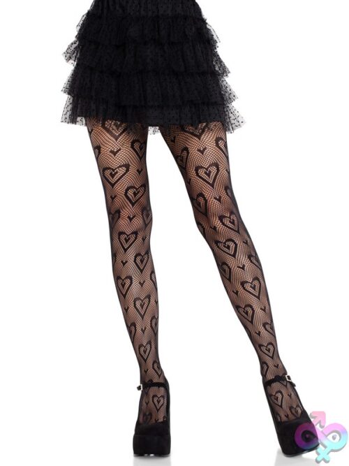 Double Heart Net Tights