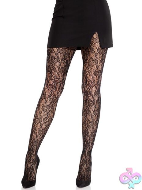 Camellia Lace Tights by Leg Avenue — sheer floral lace hosiery lingerie