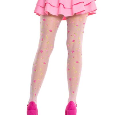 Rosette Jacquard Spandex Sheer Tights