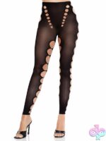 Seamless Opaque Cut Out Footless Tights by Leg Avenue