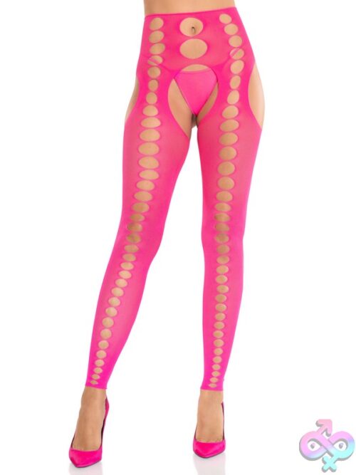 Seamless Opaque Cut Out Footless Suspender Hose