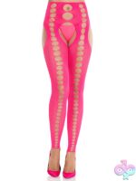 Seamless Opaque Cut Out Footless Suspender Hose