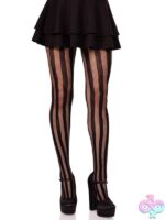 Net and Opaque Striped Tights by Leg Avenue — bold striped hosiery for confident intimate style