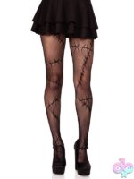Stitched Up Net Tights by Leg Avenue — bold sheer net stockings for lingerie