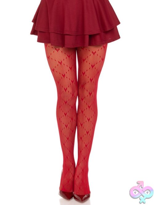 Love Struck Heart Net Tights