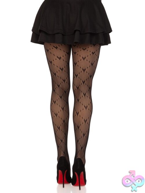 Love Struck Heart Net Tights