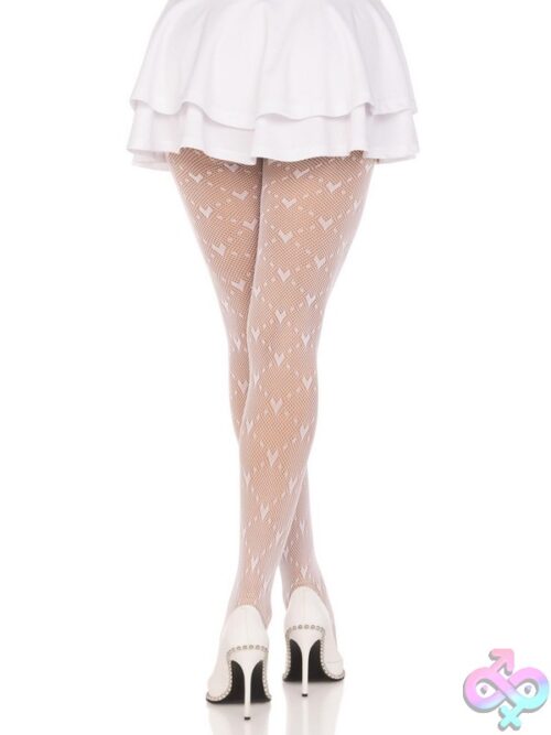 Love Struck Heart Net Tights