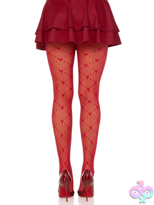 Love Struck Heart Net Tights