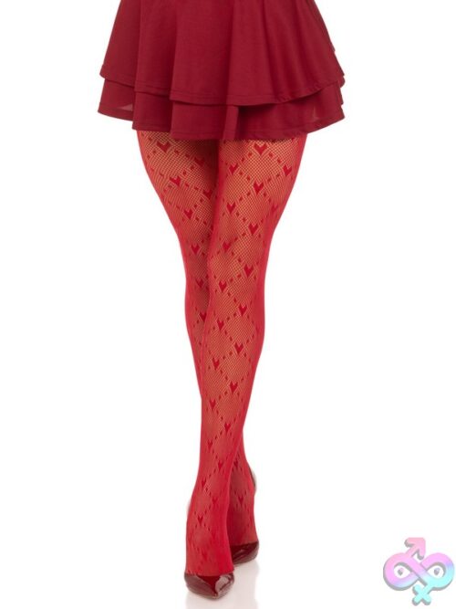 Love Struck Heart Net Tights