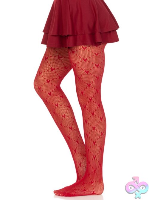 Love Struck Heart Net Tights