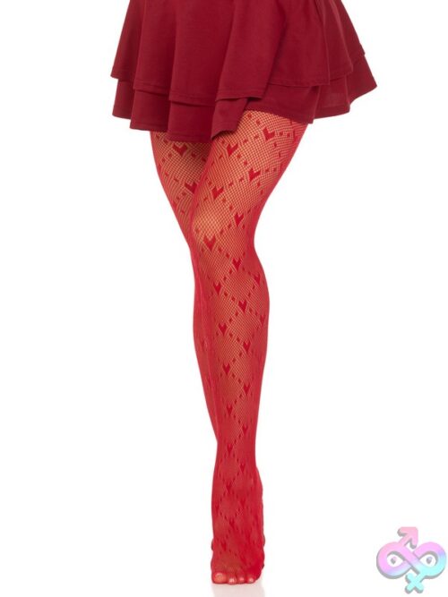 Love Struck Heart Net Tights