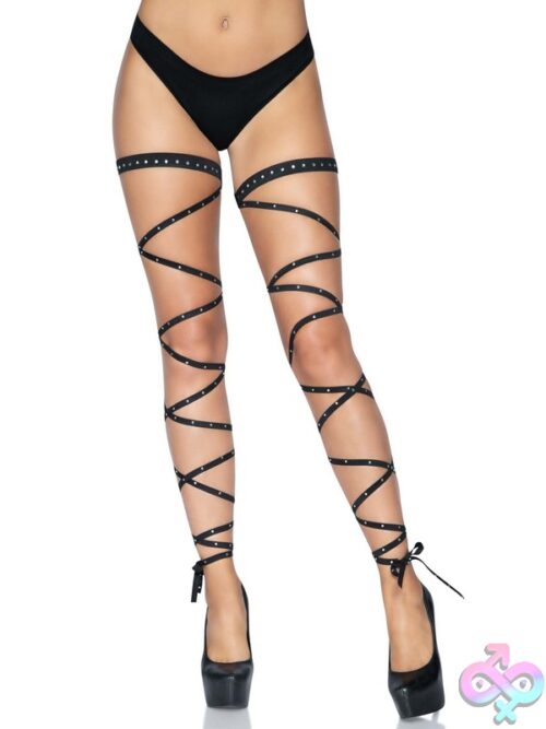 Rhinestone Garter Leg Wraps