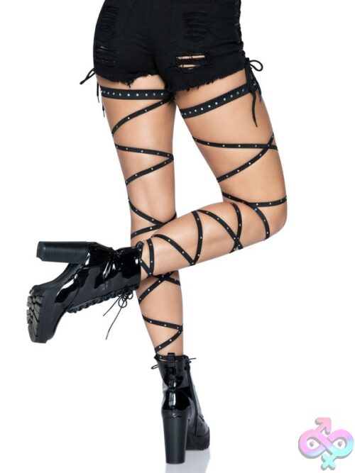 Rhinestone Garter Leg Wraps