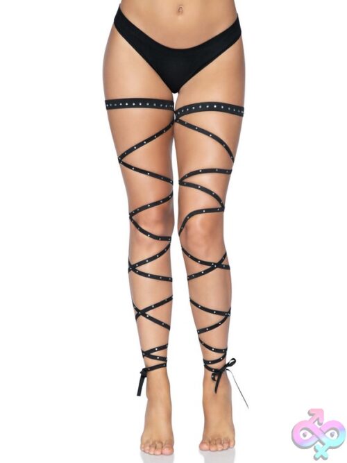 Rhinestone Garter Leg Wraps