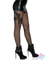 Gunslinger Garter Diamond Net Tights by Leg Avenue — sultry boudoir lingerie