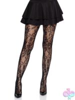 Seamless Chantilly Floral Lace Tights by Leg Avenue — elegant sheer lace tights