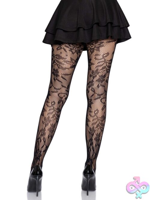 Seamless Chantilly Floral Lace Tights