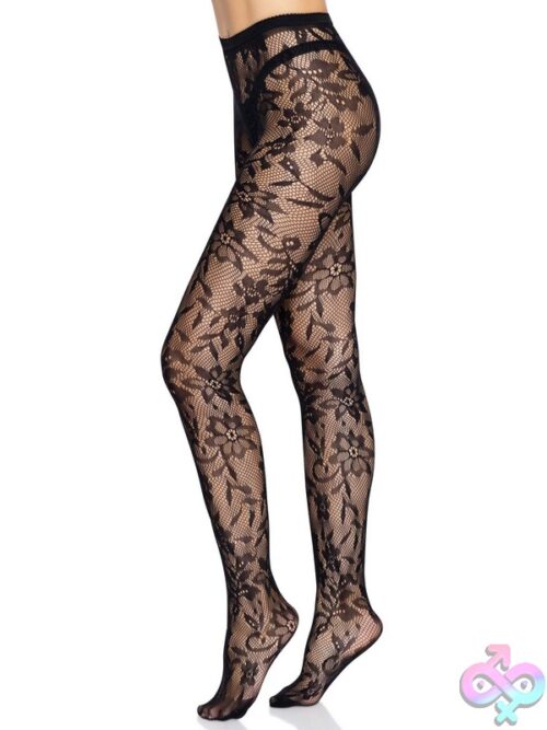 Seamless Chantilly Floral Lace Tights