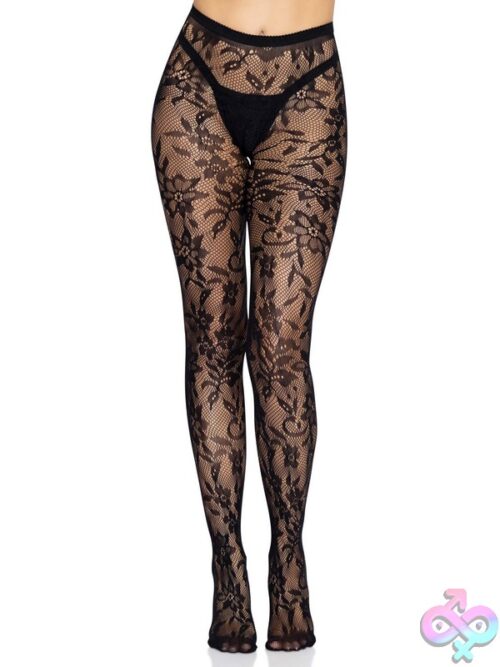 Seamless Chantilly Floral Lace Tights