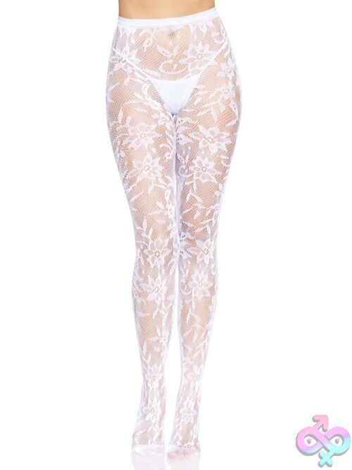 Seamless Chantilly Floral Lace Tights