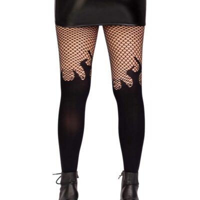 Opaque Flame Tights Fishnet Top