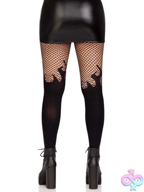 Opaque Flame Tights Fishnet Top