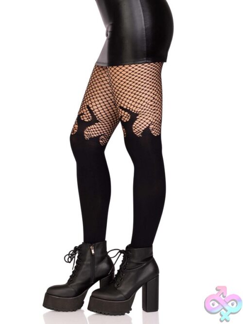 Opaque Flame Tights Fishnet Top