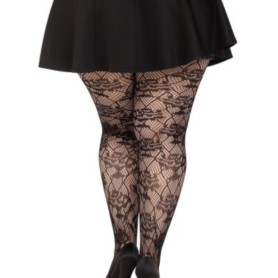 Plus Size Wild Rose Net Tights