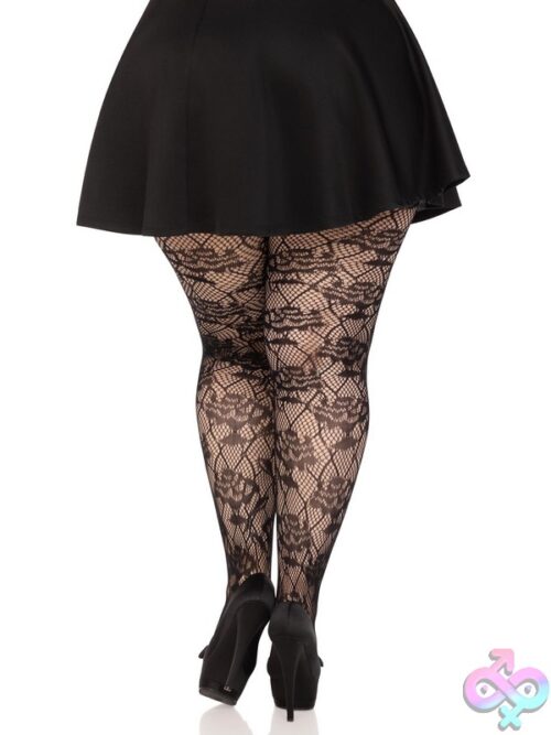Plus Size Wild Rose Net Tights