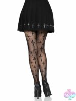 Worship Me Cross Net Tights