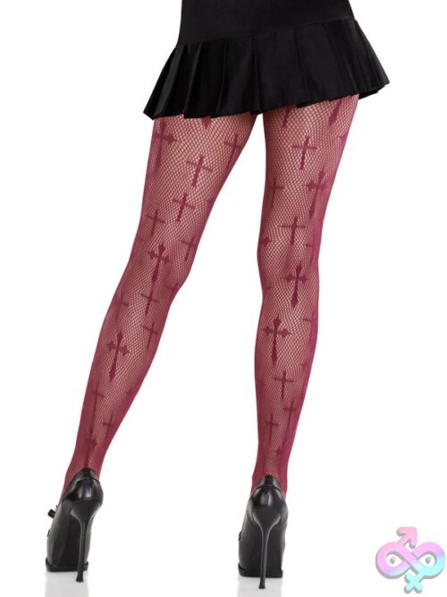 Worship Me Cross Net Tights