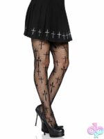 Worship Me Cross Net Tights