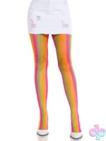 Neon Striped Tights — Neon Rainbow Striped Tights by Leg Avenue