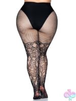 Plus Size Floral Vine Net Tights