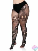 Plus Size Sugar Skull Net Tights
