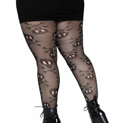 Plus Size Pirate Booty Skull Net Tights