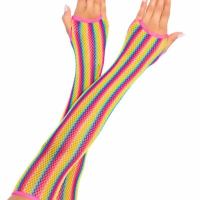 Net Arm Warmers Rainbow Net Arm Warmers by Leg Avenue