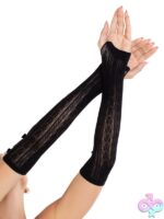 Sweetheart Striped Keyhole Arm Warmers Mini Bow Accents