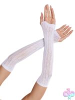 Sweetheart Striped Keyhole Arm Warmers Mini Bow Accents