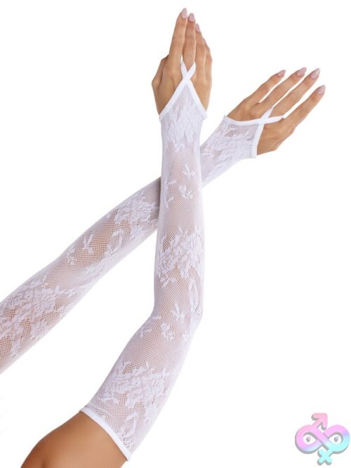 Floral Net Extra Long Gauntlet Arm Warmers