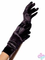 Satin Wrist Length Gloves by Leg Avenue — length gloves for lingerie and intimate wear
