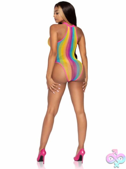 Rainbow Striped Snap Crotch Racer Back Bodysuit