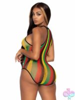 Rasta Net Snap Crotch Racer Back Bodysuit
