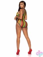 Rasta Net Snap Crotch Racer Back Bodysuit