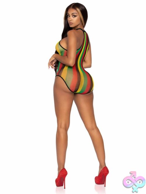 Rasta Net Snap Crotch Racer Back Bodysuit