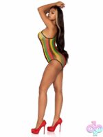 Rasta Net Snap Crotch Racer Back Bodysuit