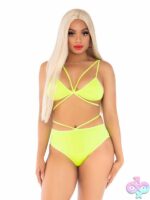 Brazilian briefs 2-piece opaque cage strap bra top and strappy set by Leg Avenue