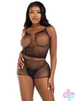 Twist Net Tank Top and Boy Shorts by Leg Avenue — sheer sultry lingerie set