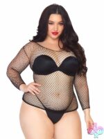 Plus Size Spandex Long Sleeved Industrial Net Shirt by Leg Avenue